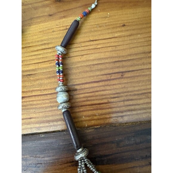 CHICO'S Multi Strand Floating Necklace Multi-color Bead Tube Beaded Tribal - Picture 6 of 11